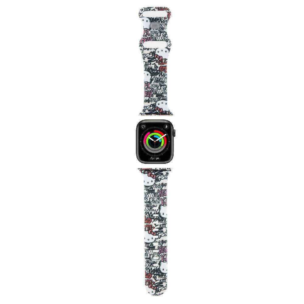 Watch 40mm Hello Kitty orijinal Lisanslı Etiket Graffiti Silikon Kordon