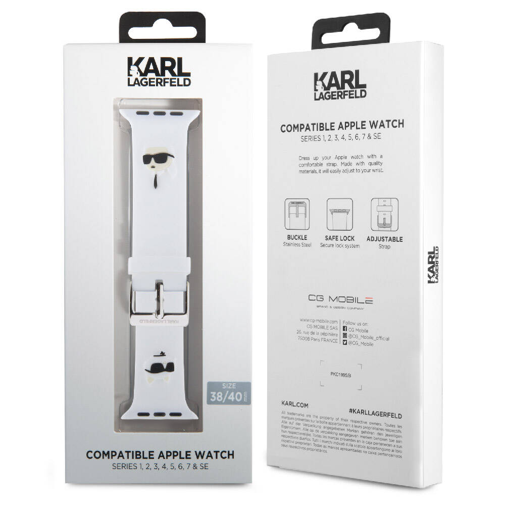 Watch 40mm Karl Lagerfeld Orijinal Lisanslı İkonik Karl & Choupette Logolu Silikon Kordon