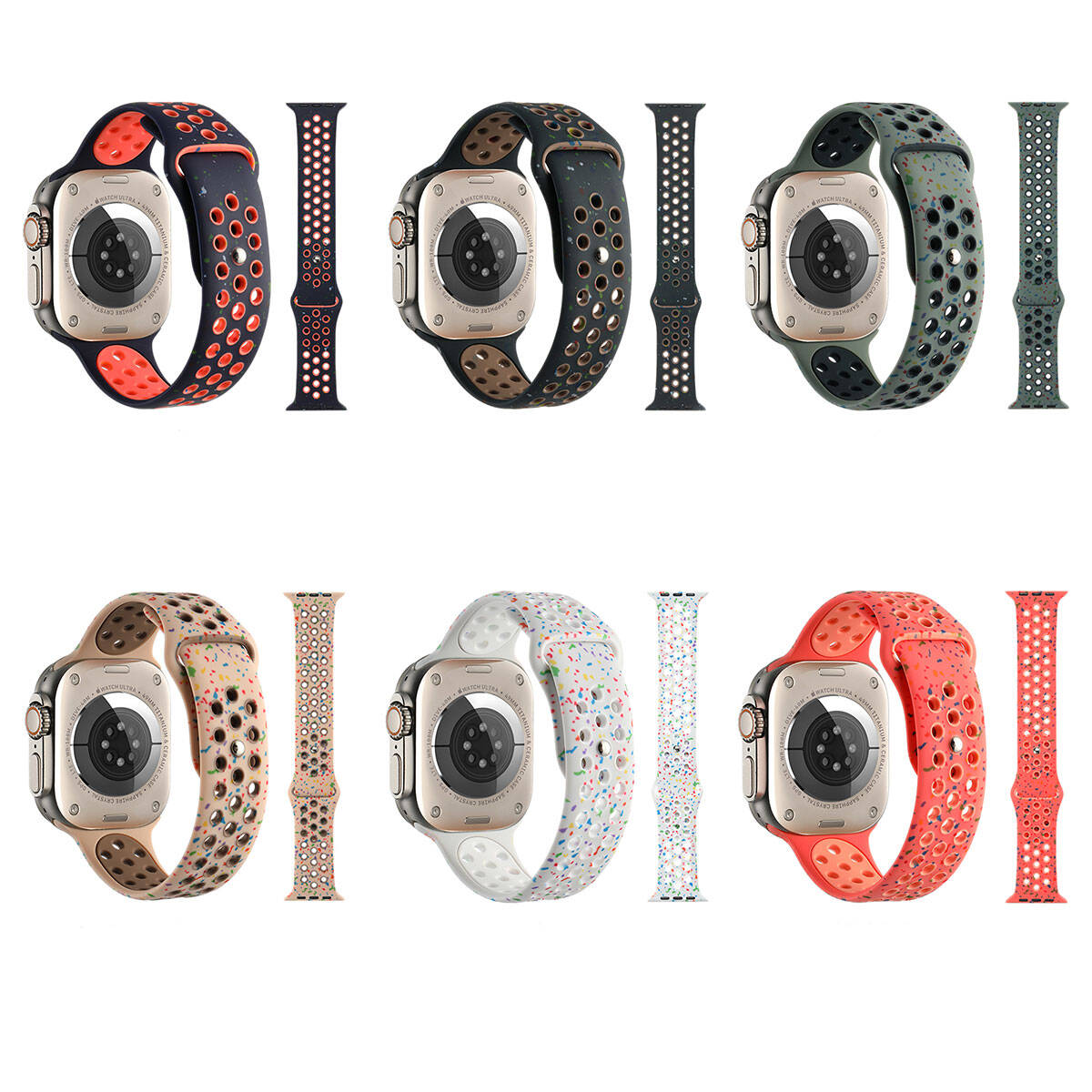 Watch 40mm Kordon Yeni Seri 2023 KRD-02 Silikon Strap Kayış