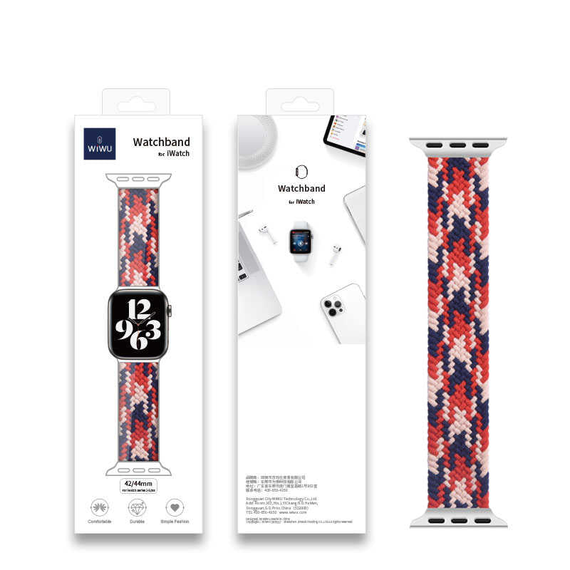 Watch 40mm Wiwu Braided Solo Loop Contrast Color Small Kordon