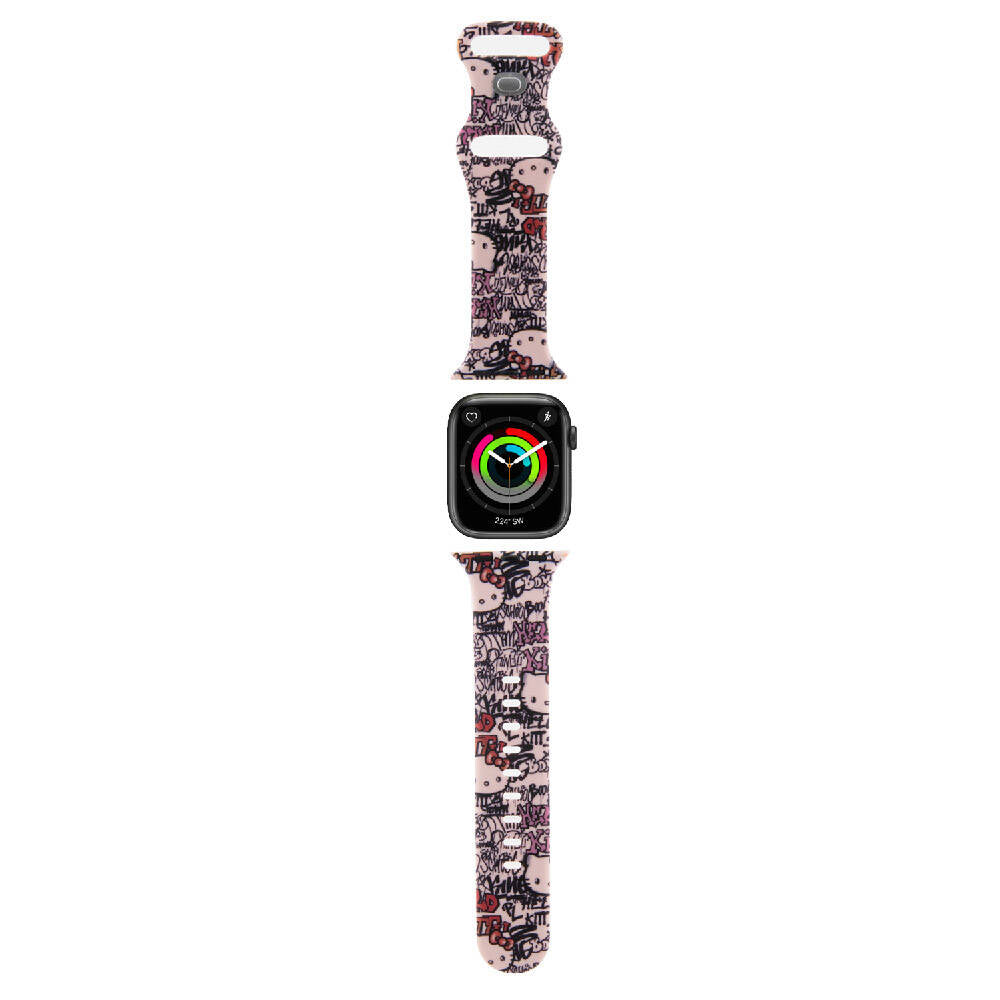 Watch 41mm Hello Kitty orijinal Lisanslı Etiket Graffiti Silikon Kordon
