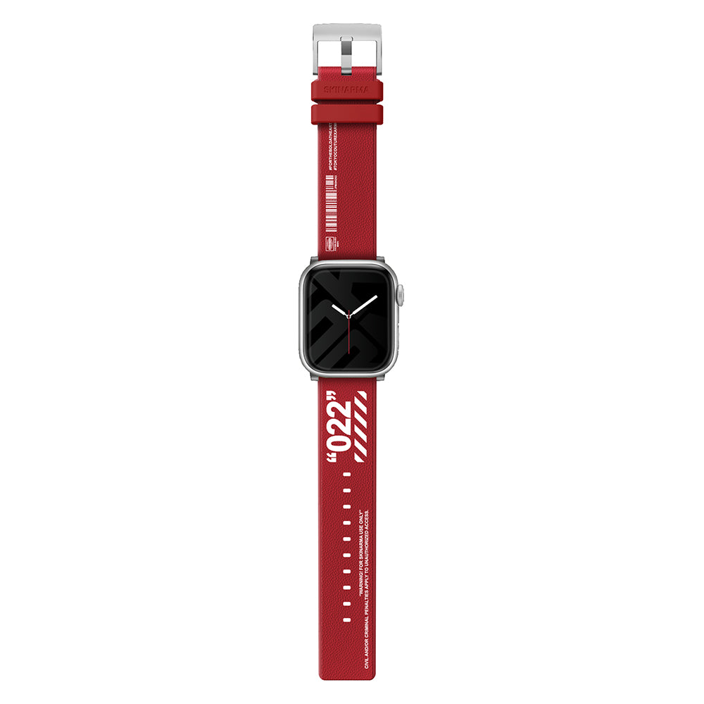 Watch 42mm SkinArma Taihi Sora Yazı Desenli Deri Görünümlü Silikon Kordon