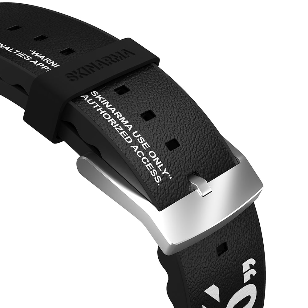 Watch 42mm SkinArma Taihi Sora Yazı Desenli Deri Görünümlü Silikon Kordon