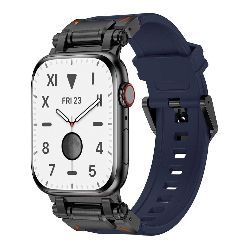 Watch 42mm Zore KRD-101 Titanyum Metal Başlıklı Silikon Kordon