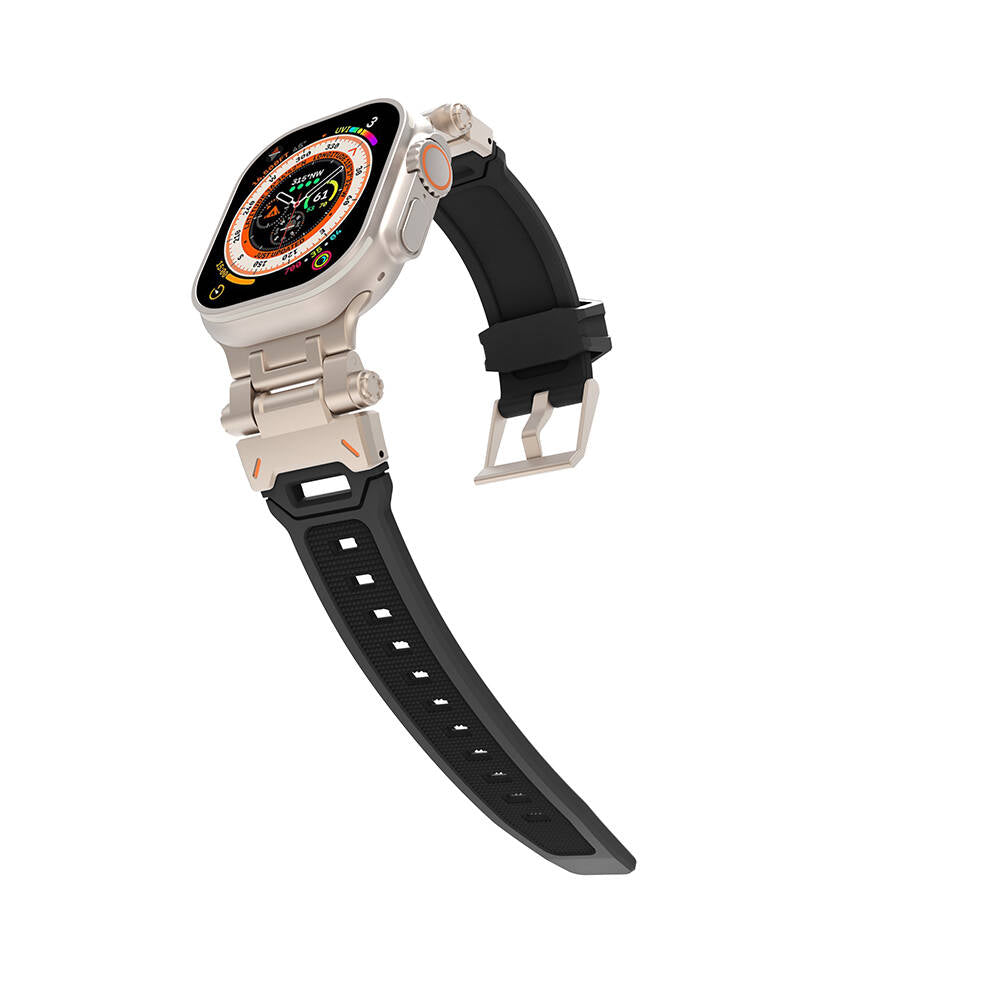Watch 42mm Zore KRD-108 Metal Başlıklı Silikon Kordon