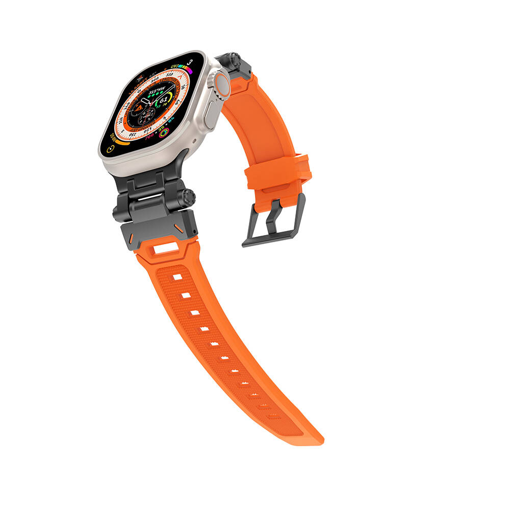 Watch 42mm Zore KRD-108 Metal Başlıklı Silikon Kordon