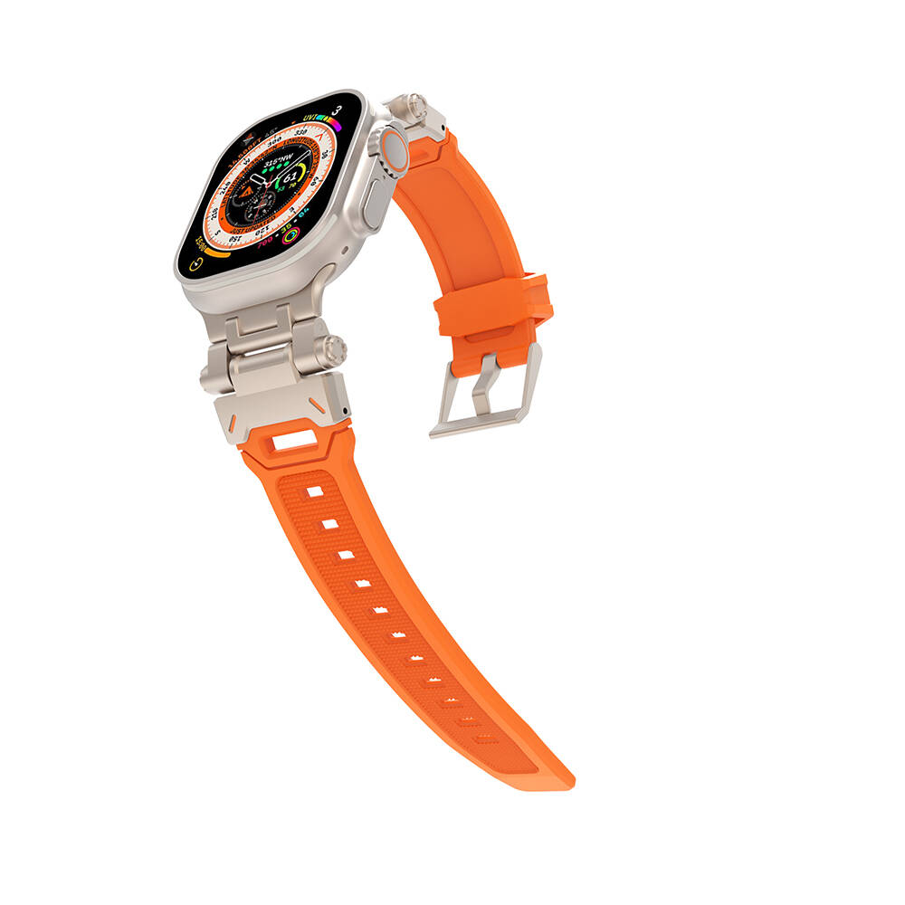 Watch 42mm Zore KRD-108 Metal Başlıklı Silikon Kordon
