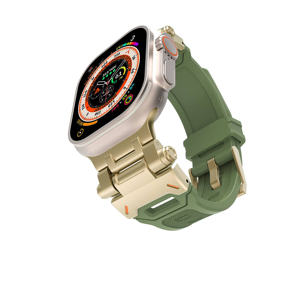 Watch 42mm Zore KRD-108 Metal Başlıklı Silikon Kordon