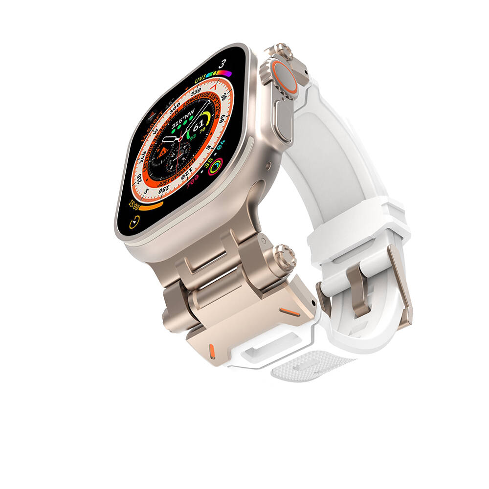 Watch 42mm Zore KRD-108 Metal Başlıklı Silikon Kordon