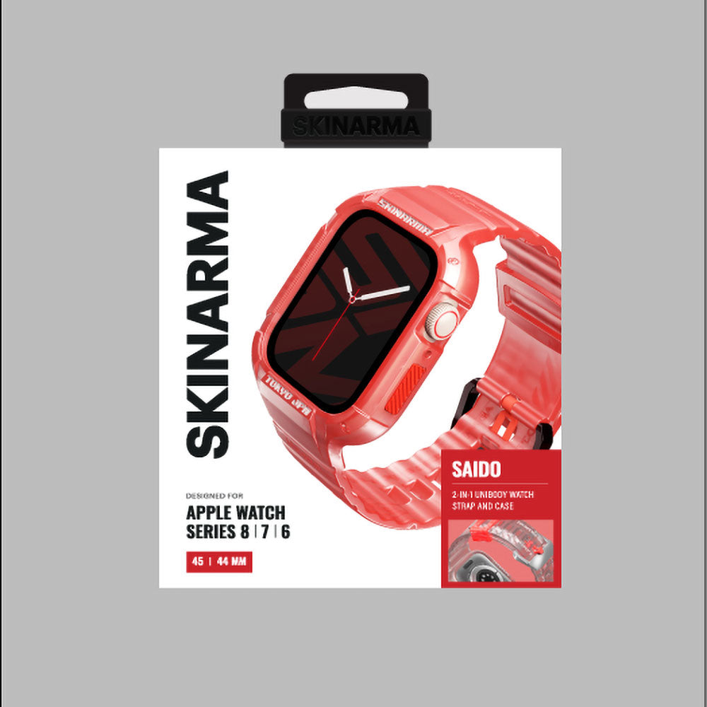 Watch 44mm SkinArma Saido Sert PC Kasa Koruyuculu Silikon Kordon