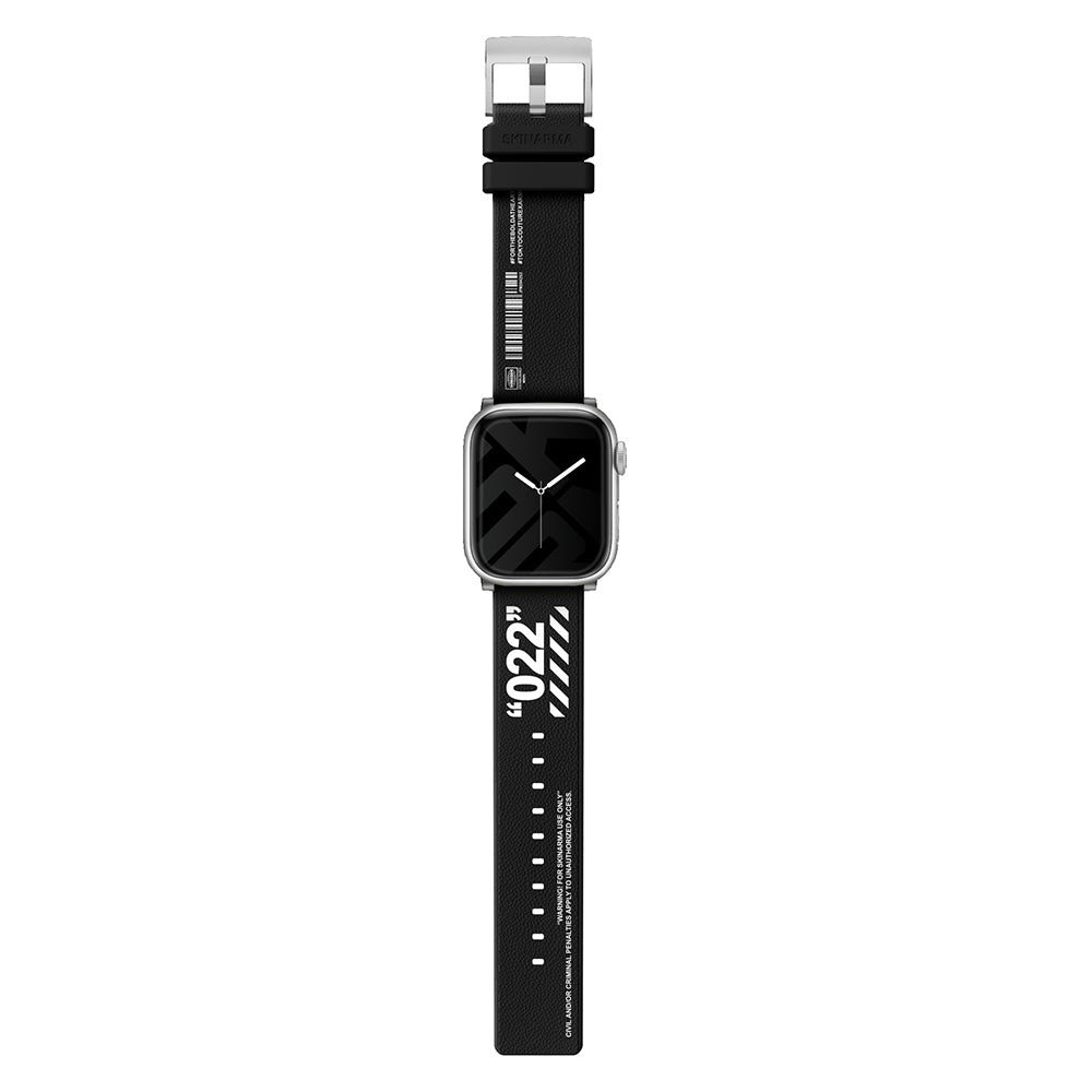 Watch 44mm SkinArma Taihi Sora Yazı Desenli Deri Görünümlü Silikon Kordon