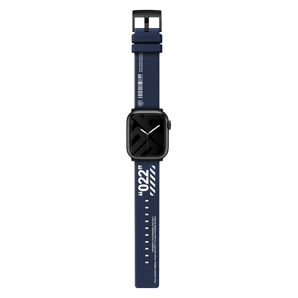 Watch 44mm SkinArma Taihi Sora Yazı Desenli Deri Görünümlü Silikon Kordon