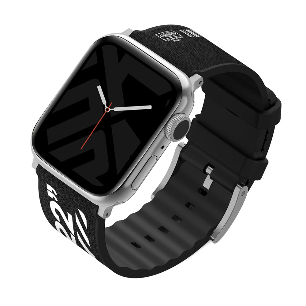 Watch 44mm SkinArma Taihi Sora Yazı Desenli Deri Görünümlü Silikon Kordon