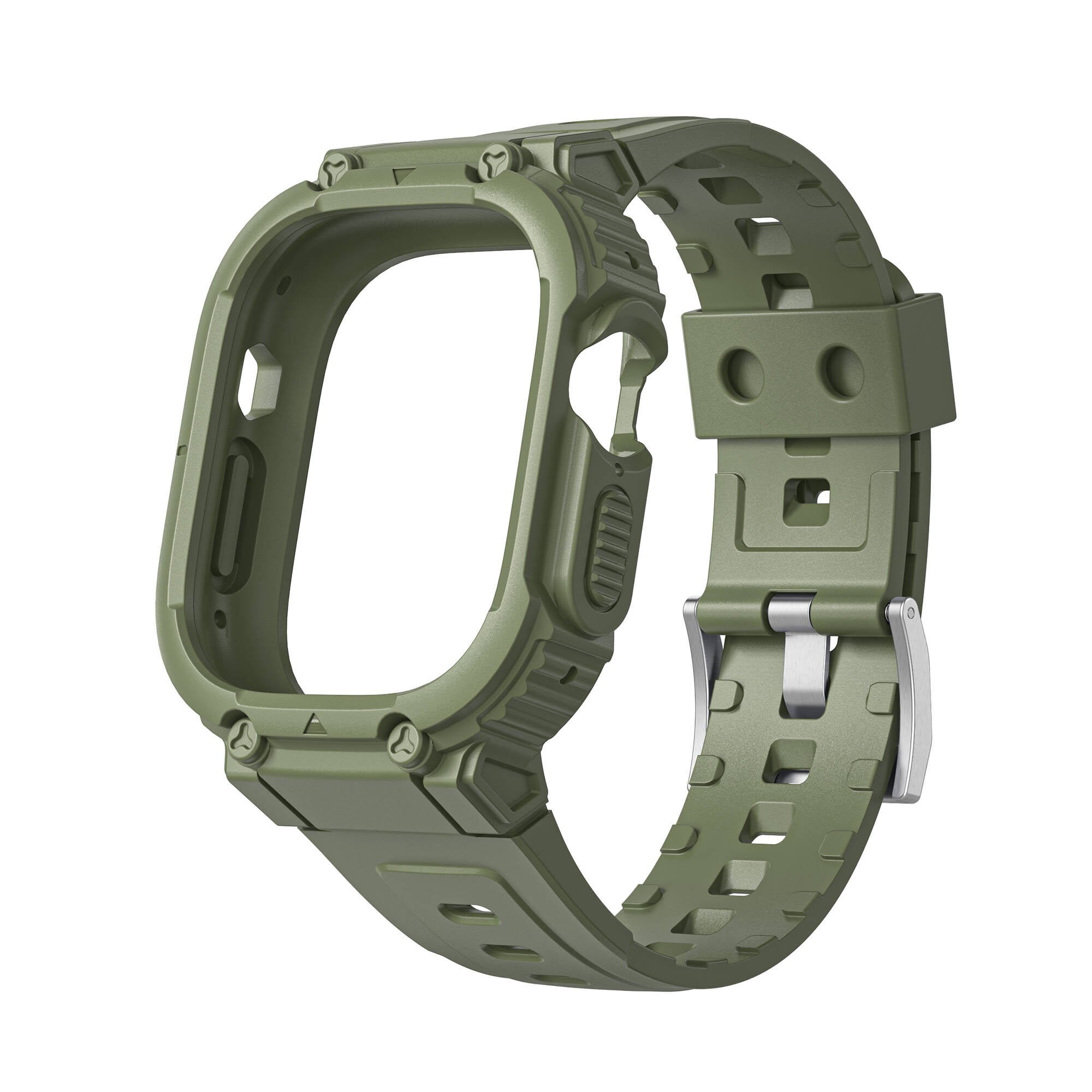 Watch 44mm Wiwu Wi-WB014 Armor Serisi 2in1 Sert PC Kasa Koruyuculu Silikon Kordon