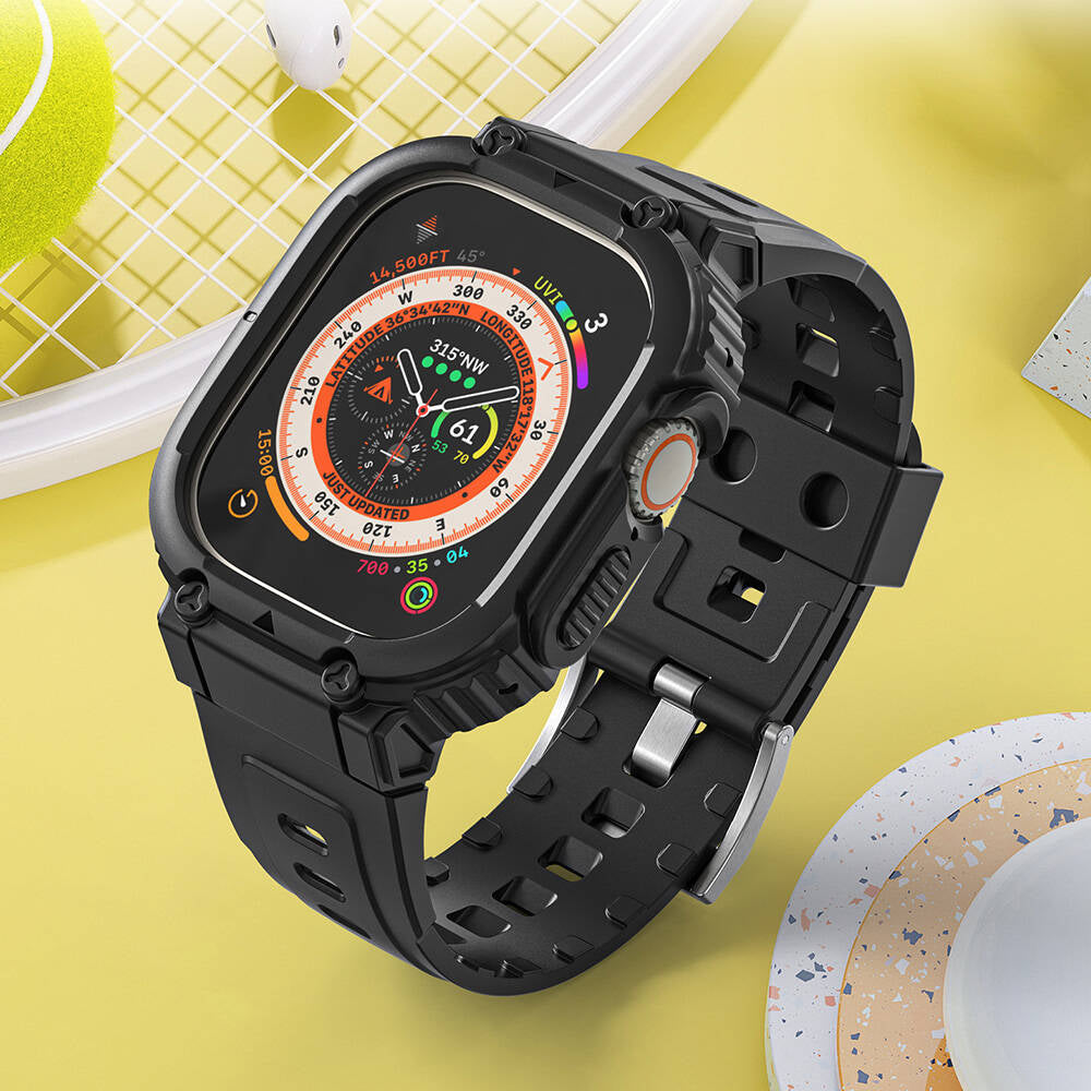 Watch 44mm Wiwu Wi-WB014 Armor Serisi 2in1 Sert PC Kasa Koruyuculu Silikon Kordon
