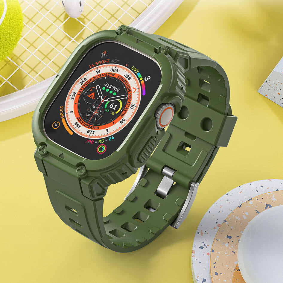 Watch 44mm Wiwu Wi-WB014 Armor Serisi 2in1 Sert PC Kasa Koruyuculu Silikon Kordon