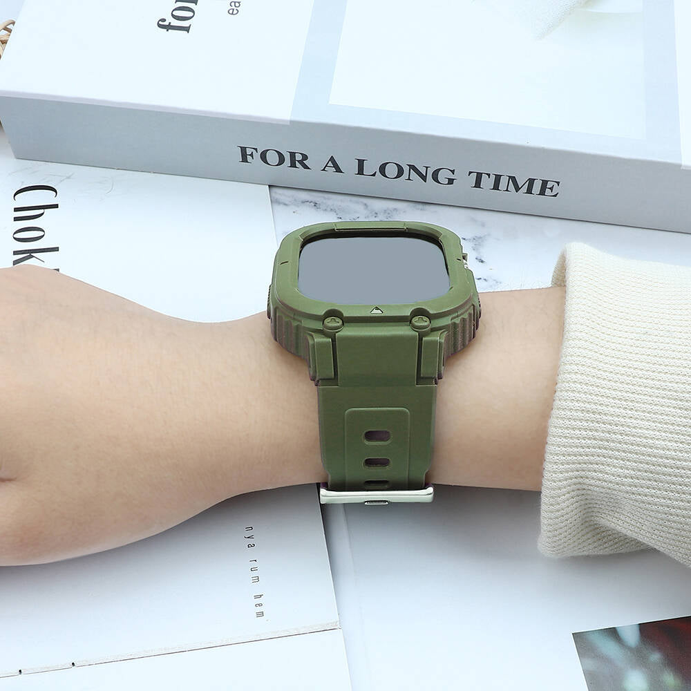 Watch 44mm Wiwu Wi-WB014 Armor Serisi 2in1 Sert PC Kasa Koruyuculu Silikon Kordon