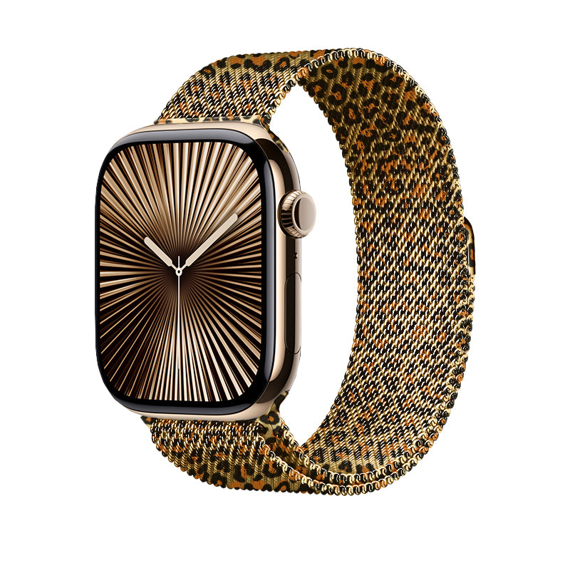 Watch 44mm Zore KRD-01 Leopar Desenli Metal Kordon