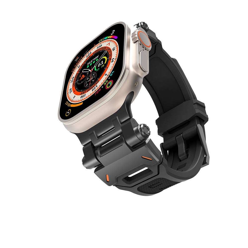 Watch 44mm Zore KRD-108 Metal Başlıklı Silikon Kordon
