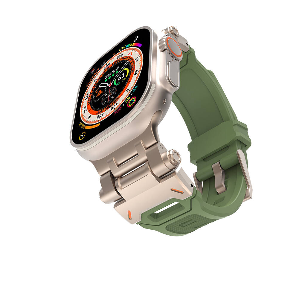 Watch 44mm Zore KRD-108 Metal Başlıklı Silikon Kordon