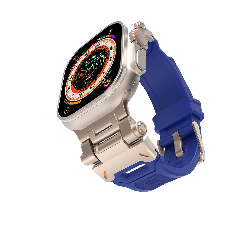 Watch 44mm Zore KRD-108 Metal Başlıklı Silikon Kordon
