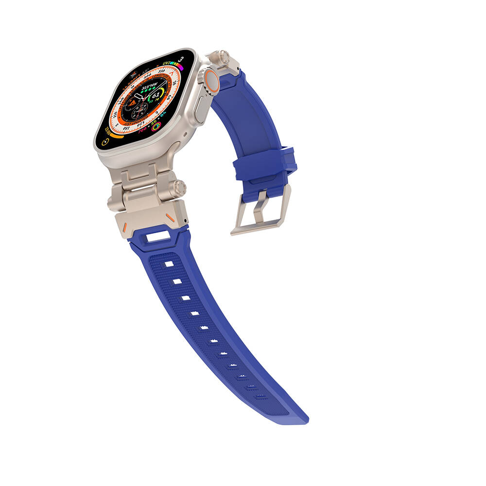 Watch 44mm Zore KRD-108 Metal Başlıklı Silikon Kordon
