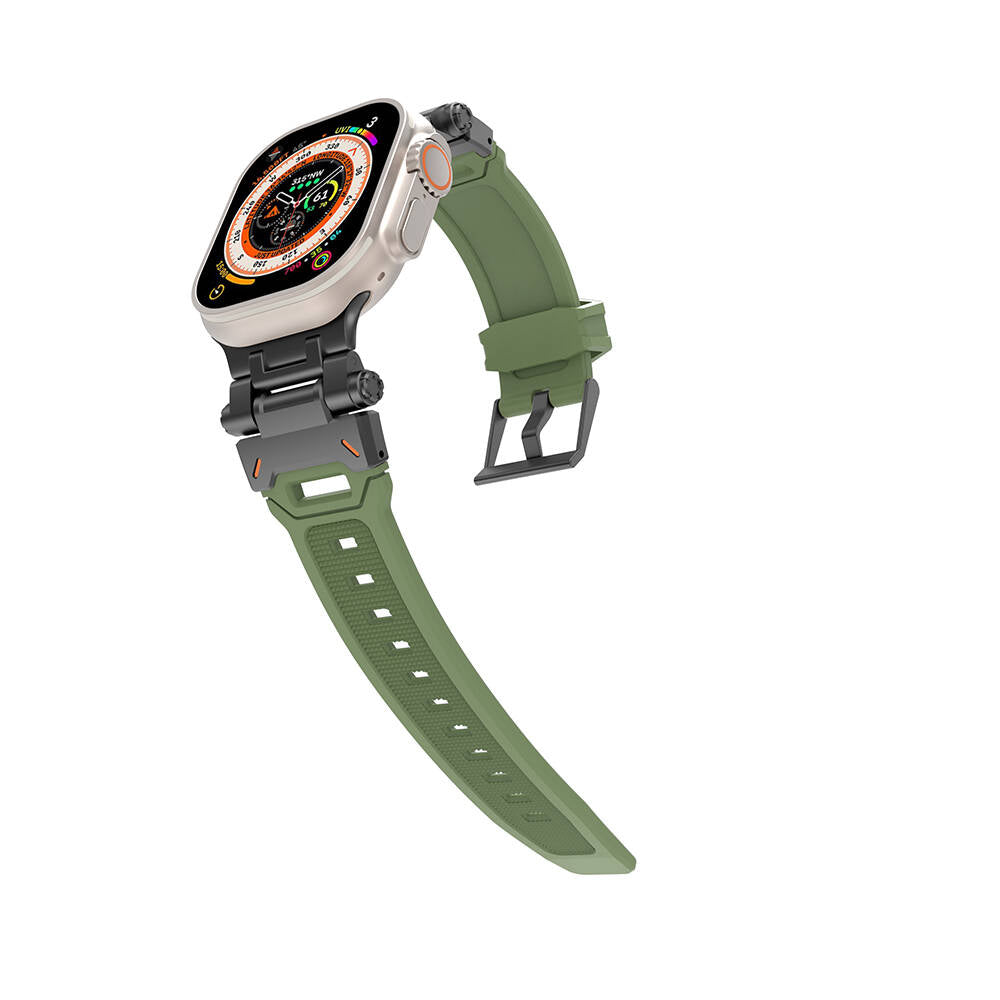 Watch 44mm Zore KRD-108 Metal Başlıklı Silikon Kordon
