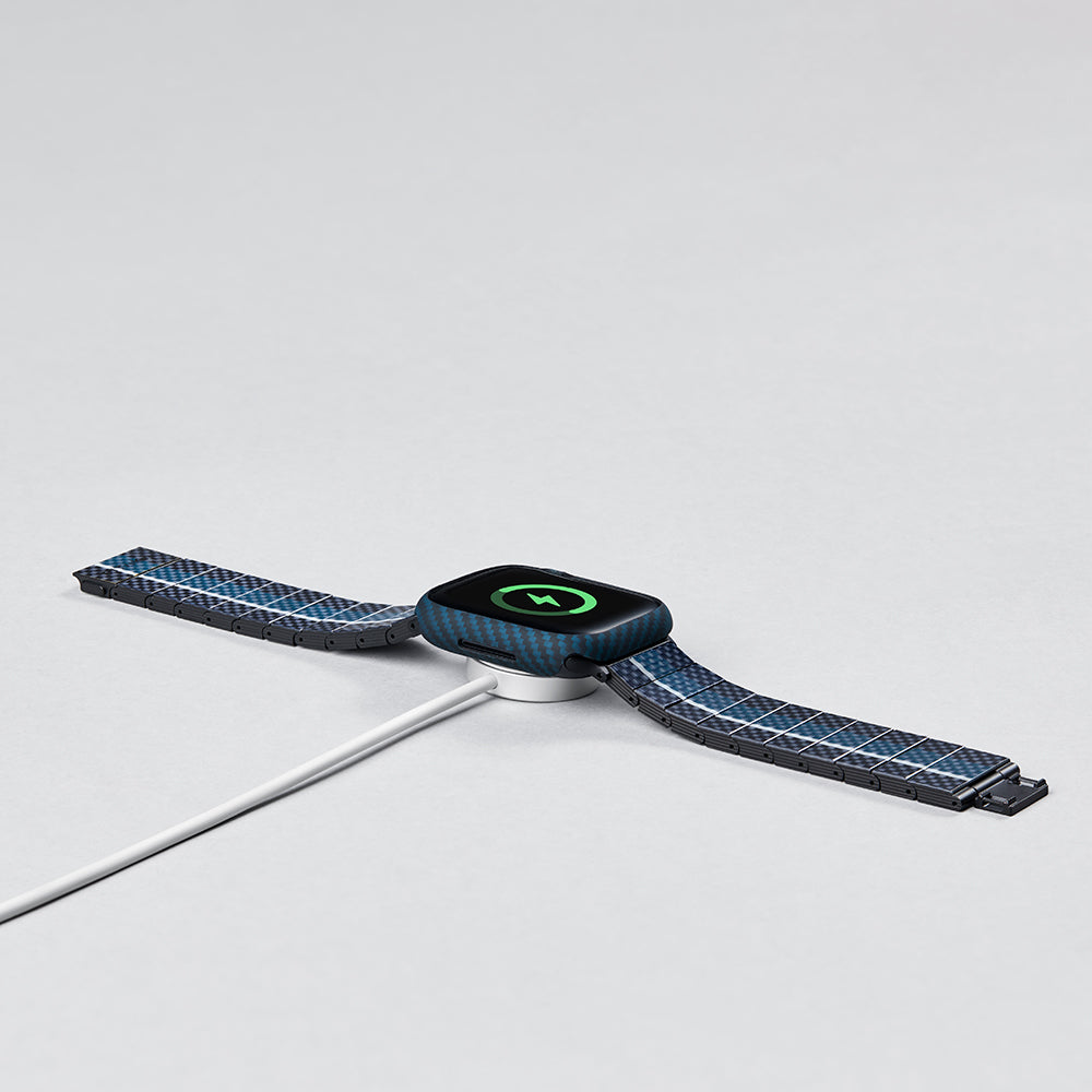 Watch 7 45mm 600D Aramid Fiber Classic Serisi Black-Blue Twill Kasa Koruyucu Pitaka Air Case