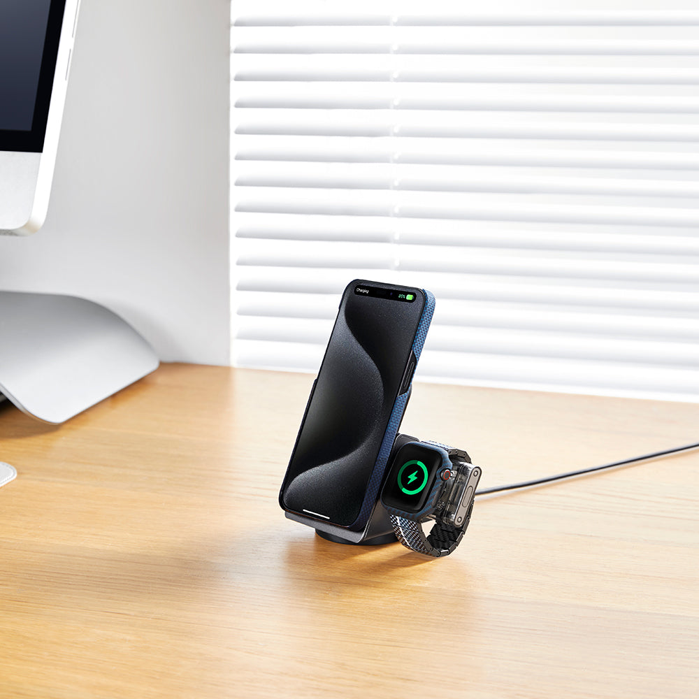 Watch 7 45mm 600D Aramid Fiber Classic Serisi Black-Blue Twill Kasa Koruyucu Pitaka Air Case