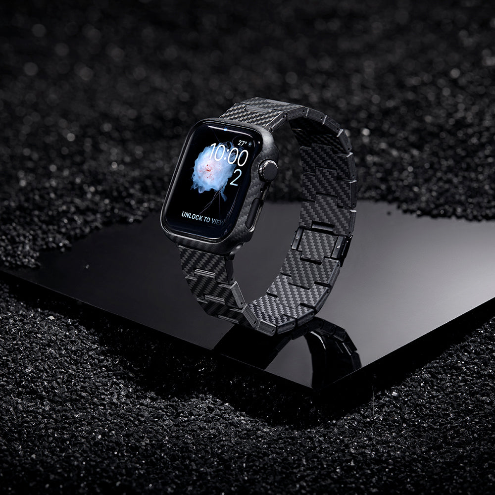 Watch 7 45mm 600D Aramid Fiber Classic Serisi Black-Grey Twill Kasa Koruyucu Pitaka Air Case