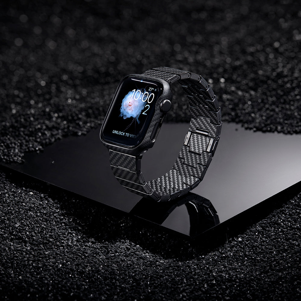 Watch 7 45mm 600D Aramid Fiber Classic Serisi Black-Grey Twill Kasa Koruyucu Pitaka Air Case