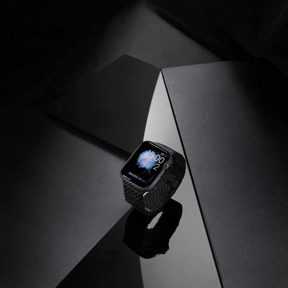 Watch 7 45mm 600D Aramid Fiber Classic Serisi Black-Grey Twill Kasa Koruyucu Pitaka Air Case