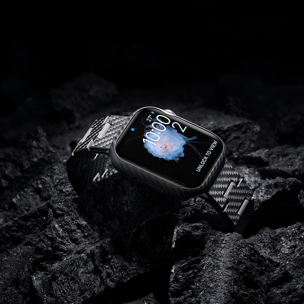 Watch 7 45mm 600D Aramid Fiber Classic Serisi Black-Grey Twill Kasa Koruyucu Pitaka Air Case