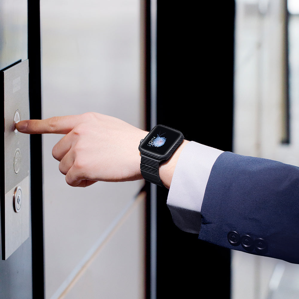 Watch 7 45mm 600D Aramid Fiber Classic Serisi Black-Grey Twill Kasa Koruyucu Pitaka Air Case