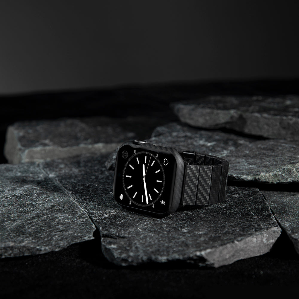 Watch 7 45mm 600D Aramid Fiber Classic Serisi Black-Grey Twill Kasa Koruyucu Pitaka Air Case