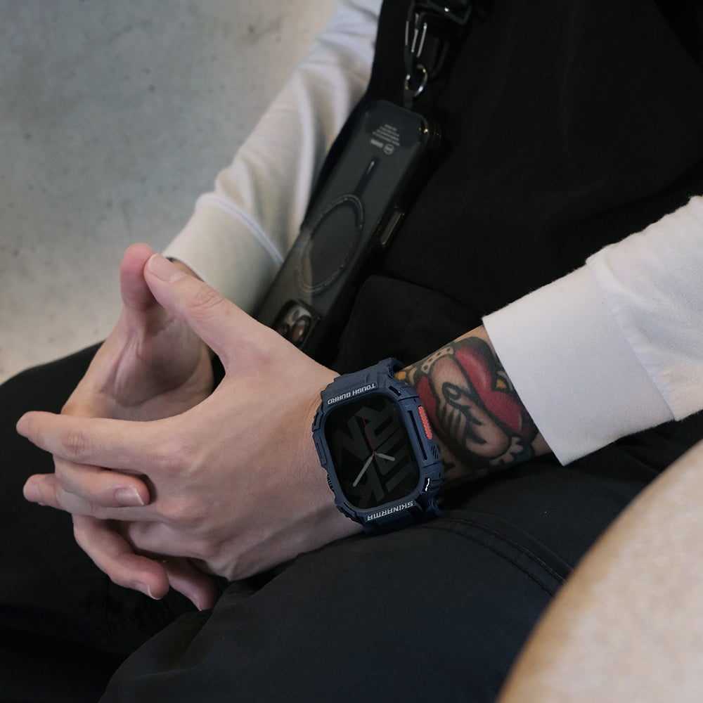 Watch 7 45mm Skinarma Mecha 2in1 TPU Kasa Koruyucu + Silikon Kordon