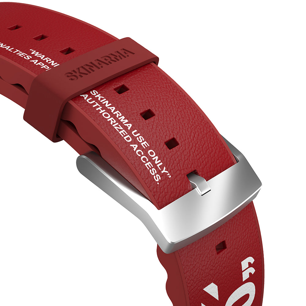 Watch 7 45mm SkinArma Taihi Sora Yazı Desenli Deri Görünümlü Silikon Kordon