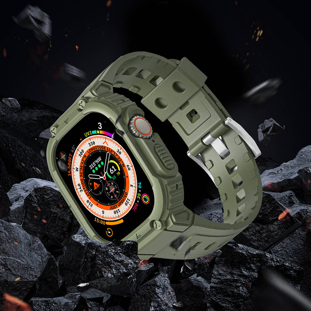 Watch 7 45mm Wiwu Wi-WB014 Armor Serisi 2in1 Sert PC Kasa Koruyuculu Silikon Kordon