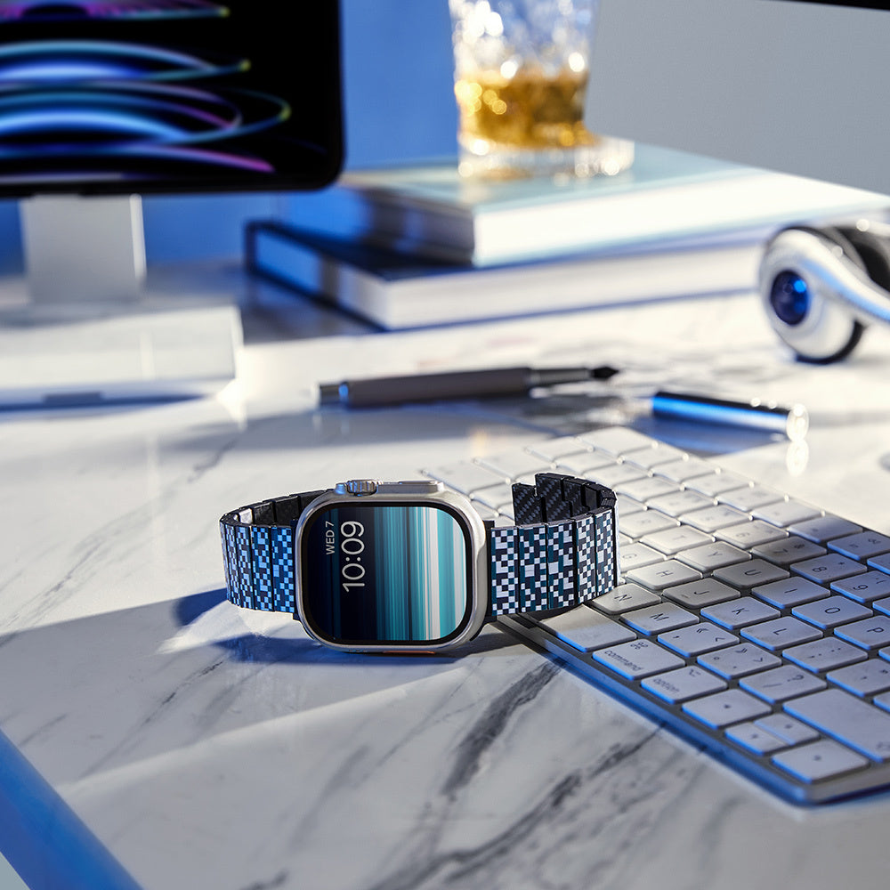 Watch Serisi Uyumlu Aramid Fiber ve Karbon Fiber Pitaka Dreamland ChromaCarbon Serisi Mosaic Universal Kordon