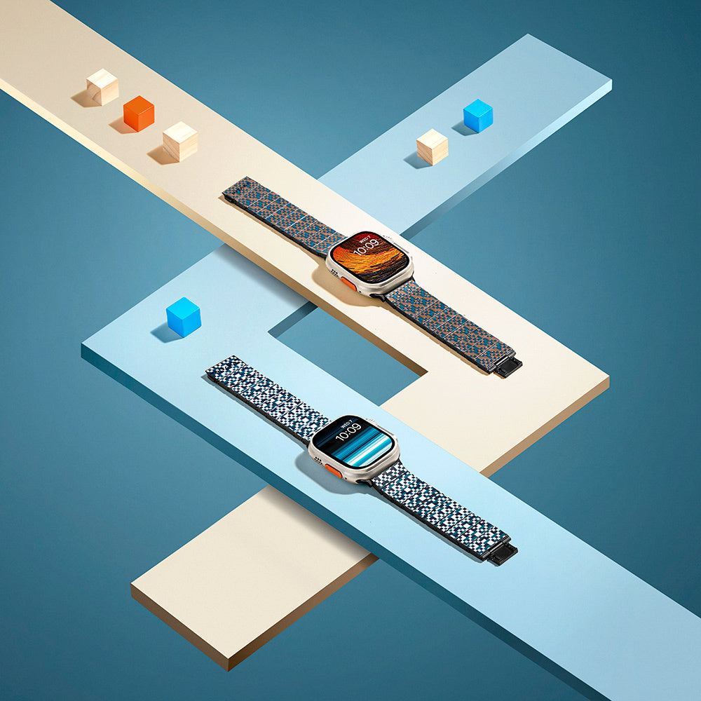 Watch Serisi Uyumlu Aramid Fiber ve Karbon Fiber Pitaka Dreamland ChromaCarbon Serisi Mosaic Universal Kordon