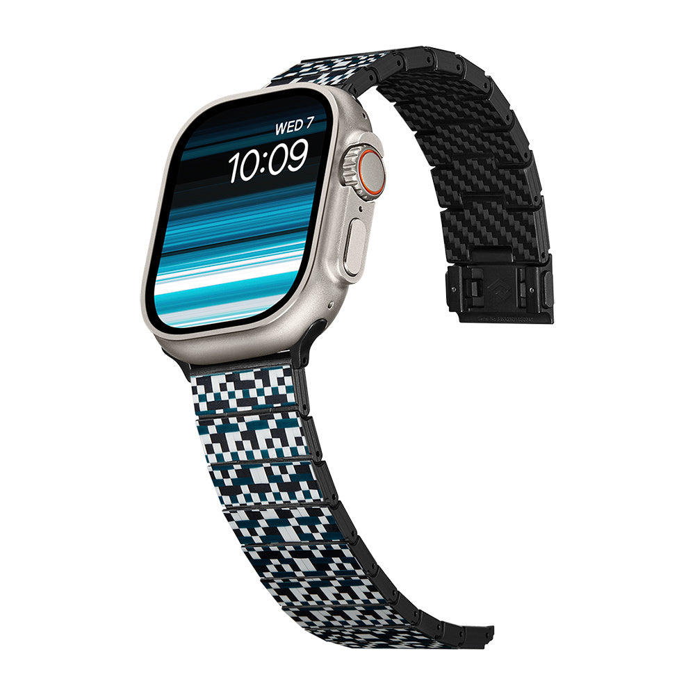 Watch Serisi Uyumlu Aramid Fiber ve Karbon Fiber Pitaka Dreamland ChromaCarbon Serisi Mosaic Universal Kordon