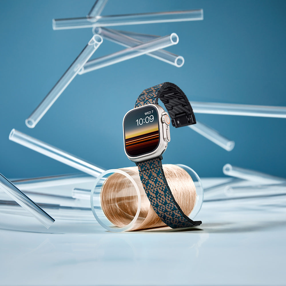 Watch Serisi Uyumlu Aramid Fiber ve Karbon Fiber Pitaka Dreamland ChromaCarbon Serisi Stairs Universal Kordon