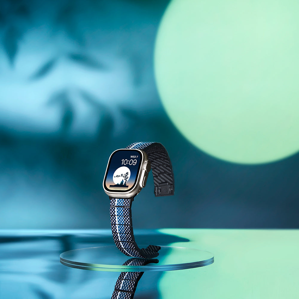 Watch Serisi Uyumlu Aramid Fiber ve Karbon Fiber Pitaka Poetry of Things ChromaCarbon Serisi Moon Universal Kordon