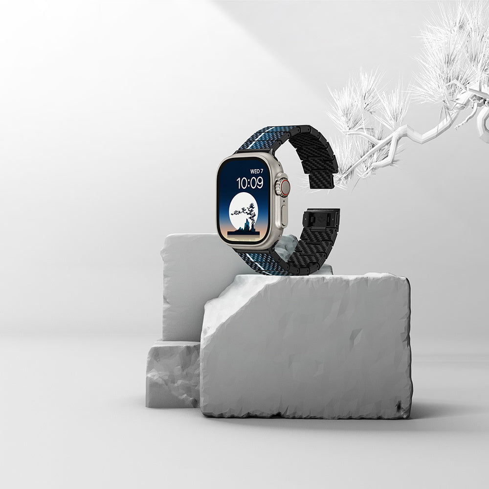 Watch Serisi Uyumlu Aramid Fiber ve Karbon Fiber Pitaka Poetry of Things ChromaCarbon Serisi Moon Universal Kordon