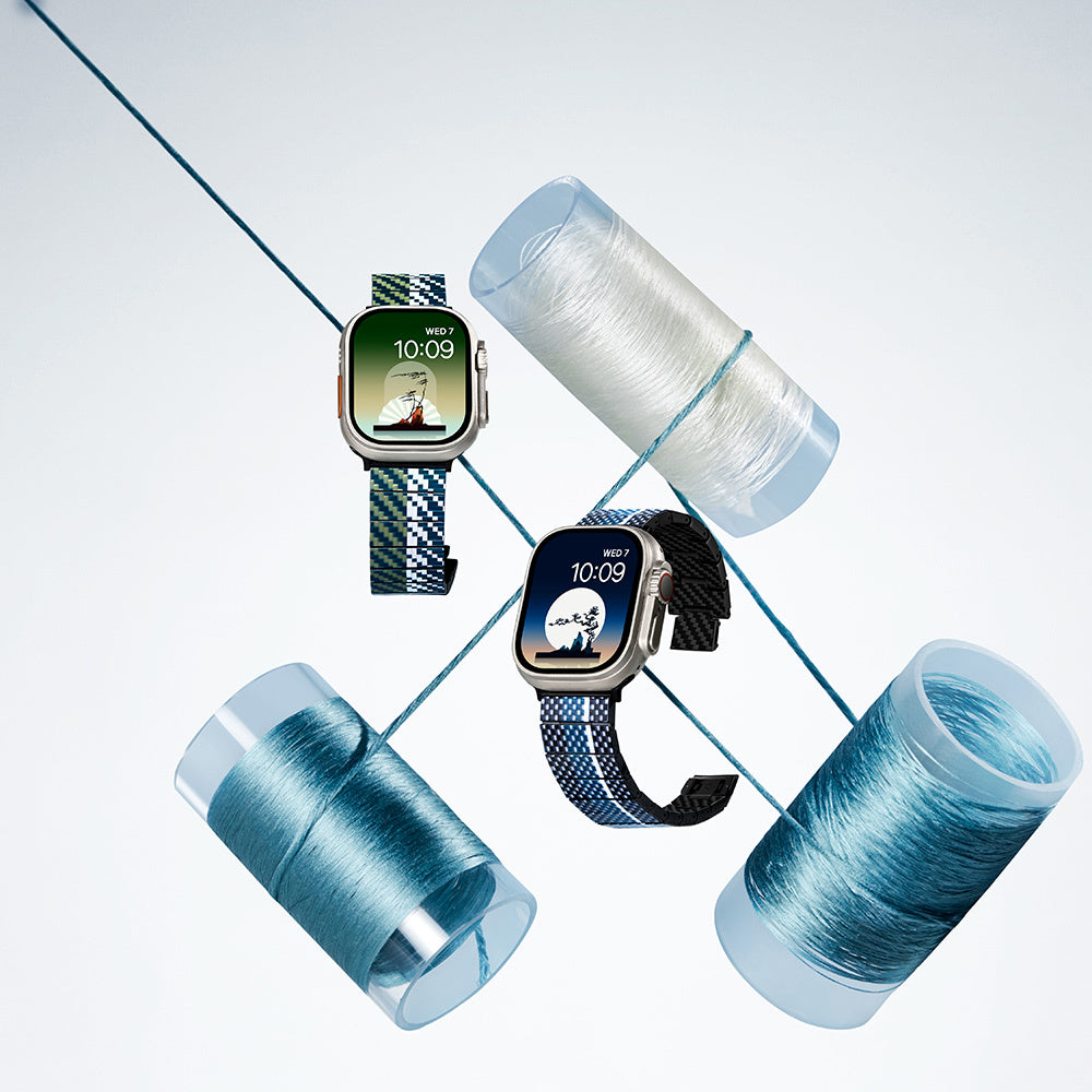 Watch Serisi Uyumlu Aramid Fiber ve Karbon Fiber Pitaka Poetry of Things ChromaCarbon Serisi Moon Universal Kordon