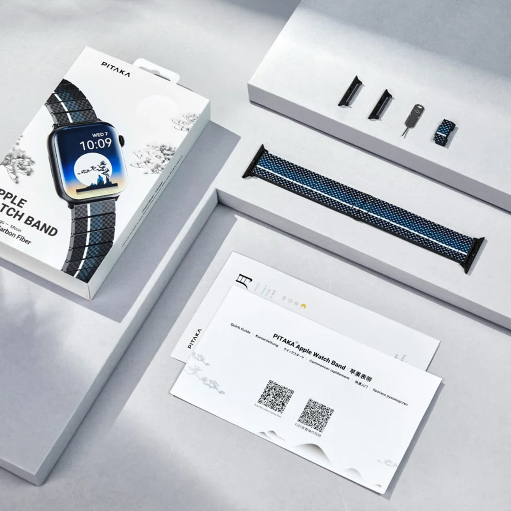 Watch Serisi Uyumlu Aramid Fiber ve Karbon Fiber Pitaka Poetry of Things ChromaCarbon Serisi Moon Universal Kordon