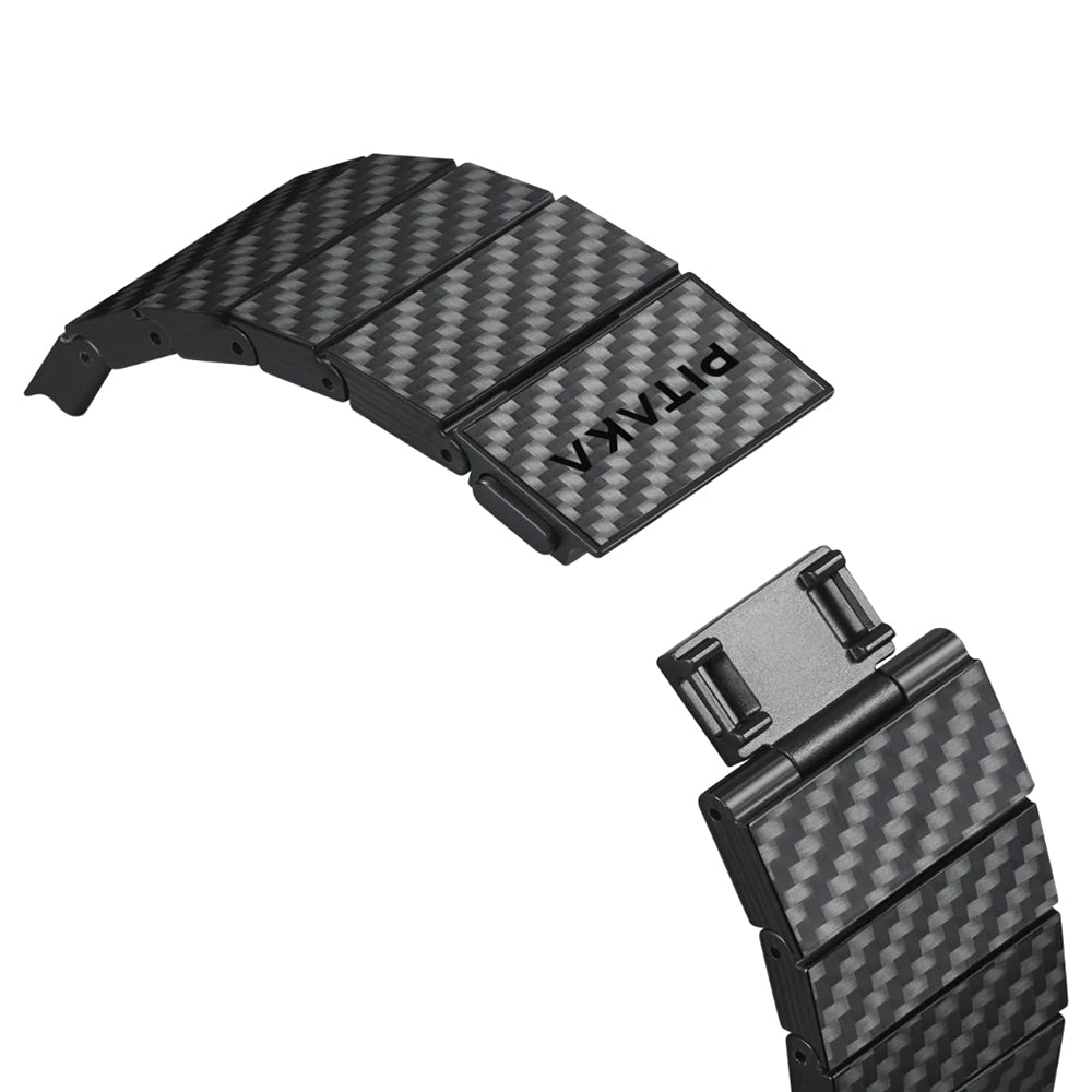 Watch Serisi Uyumlu Karbon Fiber Pitaka Modern Serisi Black-Grey Twill Universal Kordon