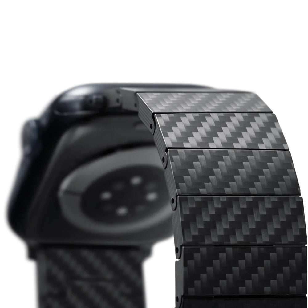 Watch Serisi Uyumlu Karbon Fiber Pitaka Modern Serisi Black-Grey Twill Universal Kordon