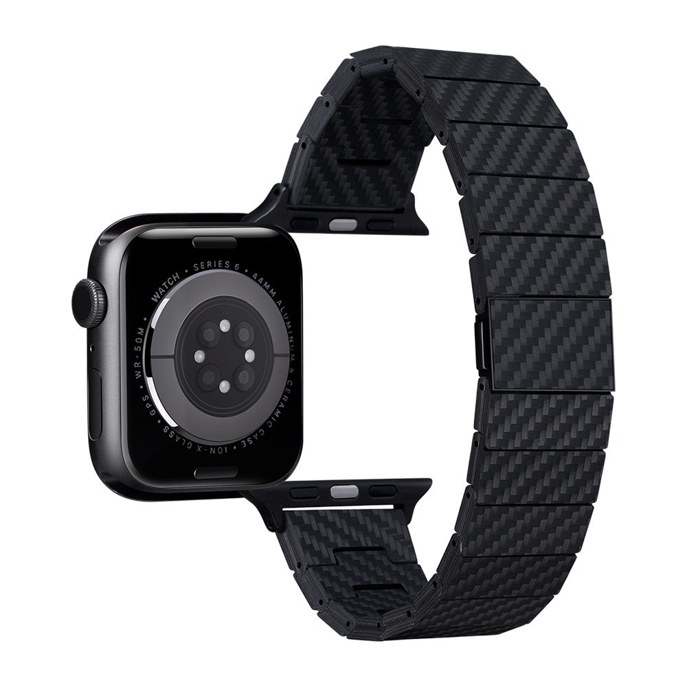 Watch Serisi Uyumlu Karbon Fiber Pitaka Modern Serisi Black-Grey Twill Universal Kordon