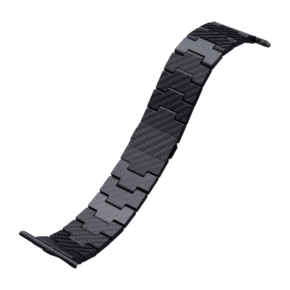 Watch Serisi Uyumlu Karbon Fiber Pitaka Retro Serisi Black-Grey Twill Universal Kordon